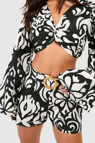 Shorts a vita alta - Nero e bianco