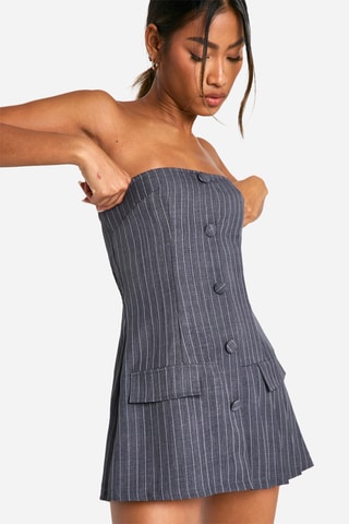 Tuta corta bustier - Grigio