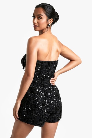 Tuta corta bustier - Nero