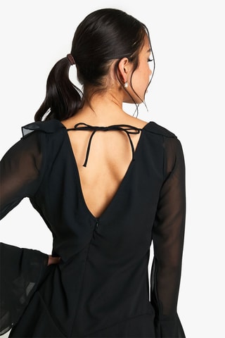 Tuta corta con volant - Nero