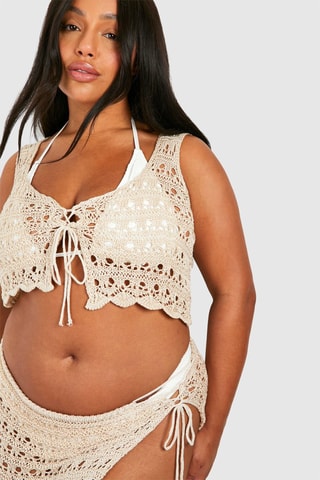 Crop top e pareo - Ecrù