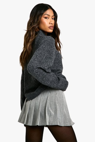 Gonna plissé - Grigio melange