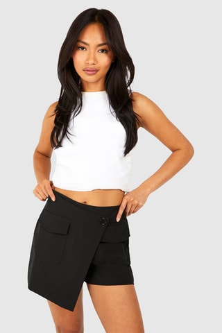 Gonna shorts a vita alta - Nero