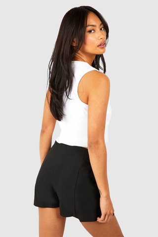 Gonna shorts a vita alta - Nero