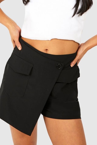 Gonna shorts a vita alta - Nero