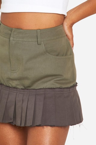 Minigonna a vita alta - Kaki