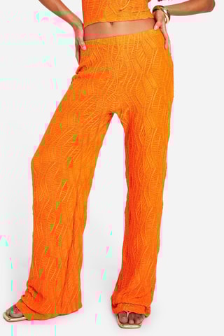 Pantaloni wide legs - Arancione