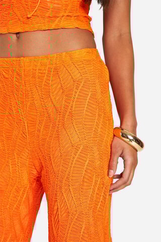 Pantaloni wide legs - Arancione