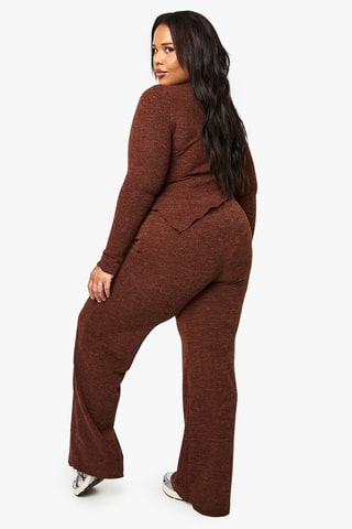 Top e pantaloni a vita alta - Marrone