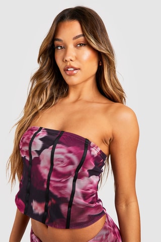 Top bustier e minigonna - Viola