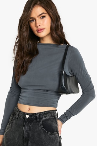 Crop top - Grigio scuro