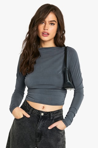 Crop top - Grigio scuro
