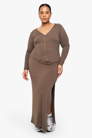 Gonna lunga a vita alta - Taupe