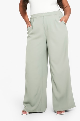 Pantaloni a vita alta - Verde acqua