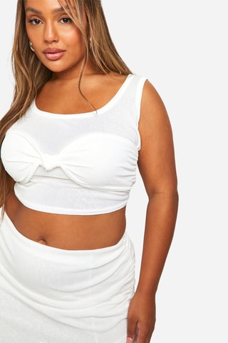 Crop top e gonna lunga a vita alta - Bianco