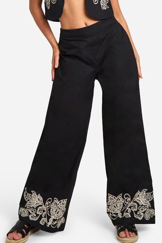 Pantaloni wide legs - Nero