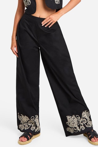 Pantaloni wide legs - Nero
