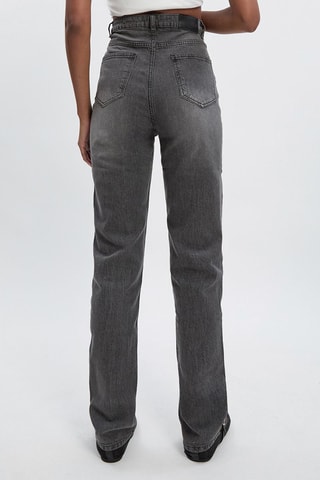 Jeans Hoge Taille Slim Fit - Grijs