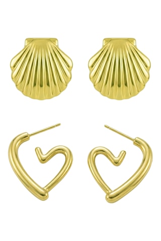 2 Paar Oorbellen - Doublé Geelgoud