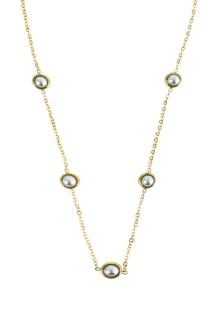 Ketting - Doublé Geelgoud en Cultivéparels