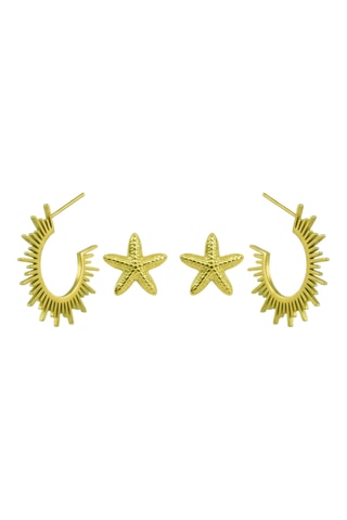 Halve Creolen en Oorbellen  - Doublé Geelgoud