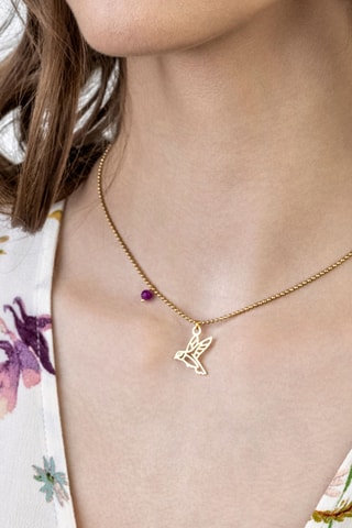 Ketting Valeria - Roestvrij Staal & Kristal