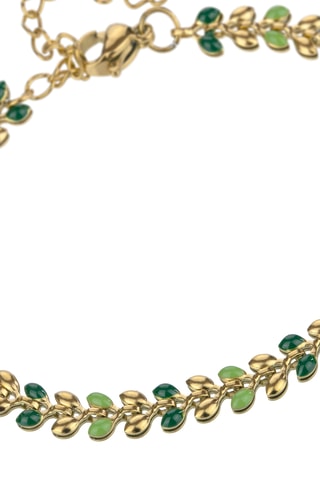 Armband Helen - Roestvrij Staal & Groen Enamel