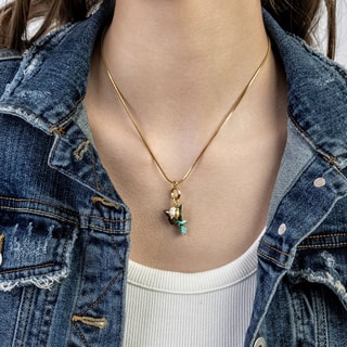 Ketting Norah - Roestvrij staal, parels en kwarts 