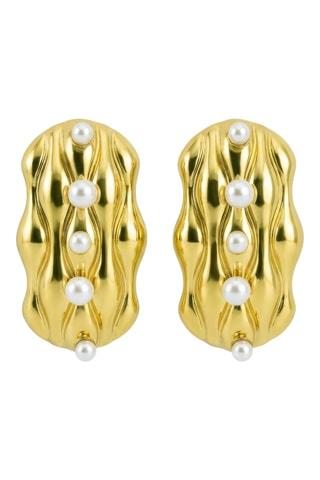 Oorbellen - Doublé Geelgoud en Cultivéparels