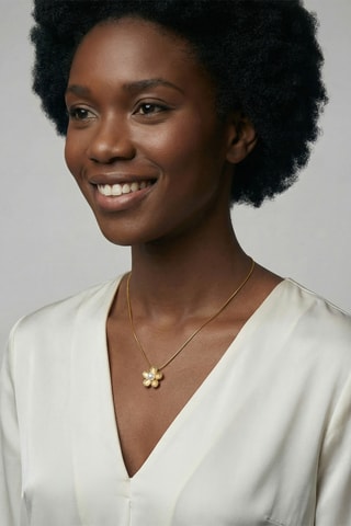 Ketting - Doublé Geelgoud en Cultivéparels