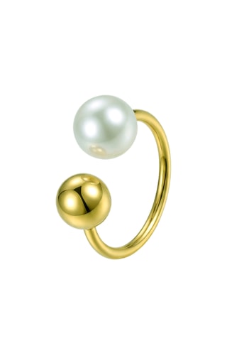 Ring - Doublé Geelgoud en Cultivéparels