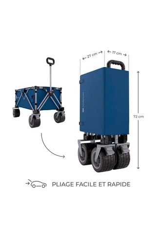 Chariot de transport pliable Rollster - Bleu - Jusqu'à 100 kg