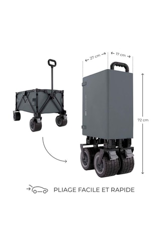 Chariot de transport pliable Rollster - Gris - Jusqu'à 100 kg