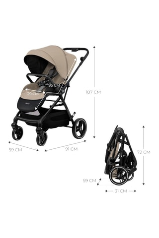Poussette + accessoires Yoxi - Beige - 4 ans - Jusqu'à 27 kg