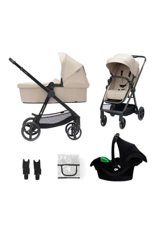 Poussette Newly 3 en 1 Mink Pro - Beige et noir - Dès la naissance - Jusqu'à 22 kg