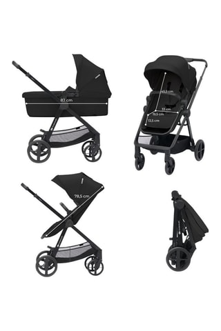 Poussette Newly 4 en 1 Mink Pro  - Dès la naissance - Jusqu'à 22 kg - Noir et beige