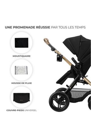 Poussette 3 en 1 Moov 2 XL - Dès la naissance jusqu'à 4 ans - Jusqu'à 22 kg - Noir