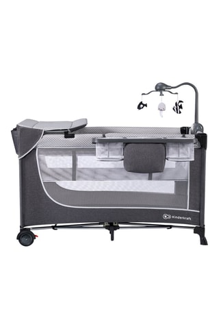 Lit bébé avec accessoires Leody - Dès la naissance - Jusqu'à 11 kg - Noir et gris