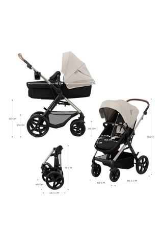 Poussette trio + accessoires Moov 2 - Gris - Dès la naissance - Jusqu'à 27 kg