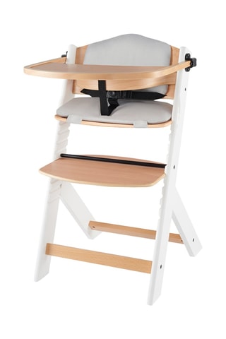 Chaise haute en hêtre ENOCK et coussin - Dès 6 mois - Jusqu'à 35 kg