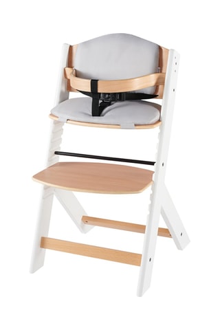 Chaise haute en hêtre ENOCK et coussin - Dès 6 mois - Jusqu'à 35 kg