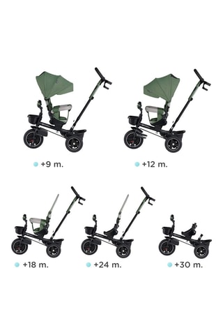 Tricycle Spinstep - Noir et kaki - Dès 9 mois - Jusqu'à 25 kg