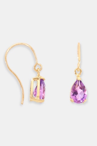 Boucles d'oreilles Scintillante Purple - Or jaune et améthyste