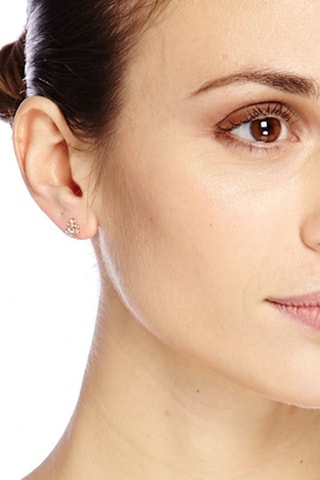 Puces Minis Fleurs  -  Or blanc, or jaune et or rose