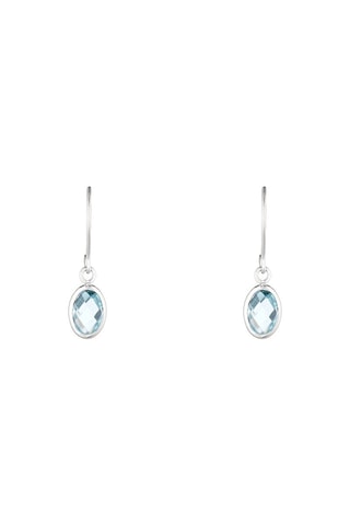 Boucles d'Oreilles  Blue Kai Or Blanc et topazes