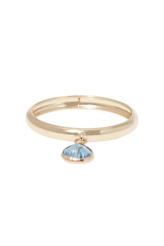 Ring Médaillon Lichtblauw Geelgoud