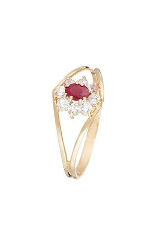 Ring Red Queen Geelgoud en Robijnen