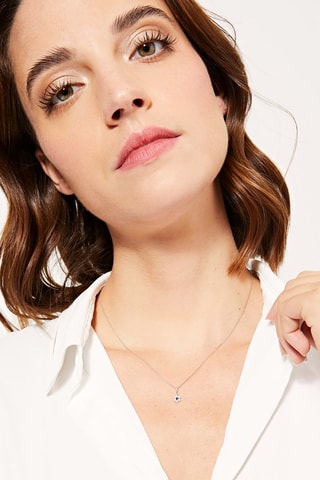 Pendentif Le messager bleu - Or blanc