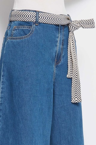 Calças culotte de ganga 
Azul