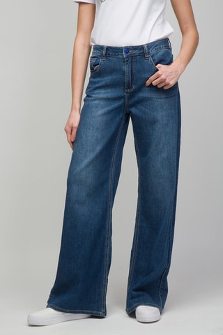 Calças de ganga wide legs 
Azul